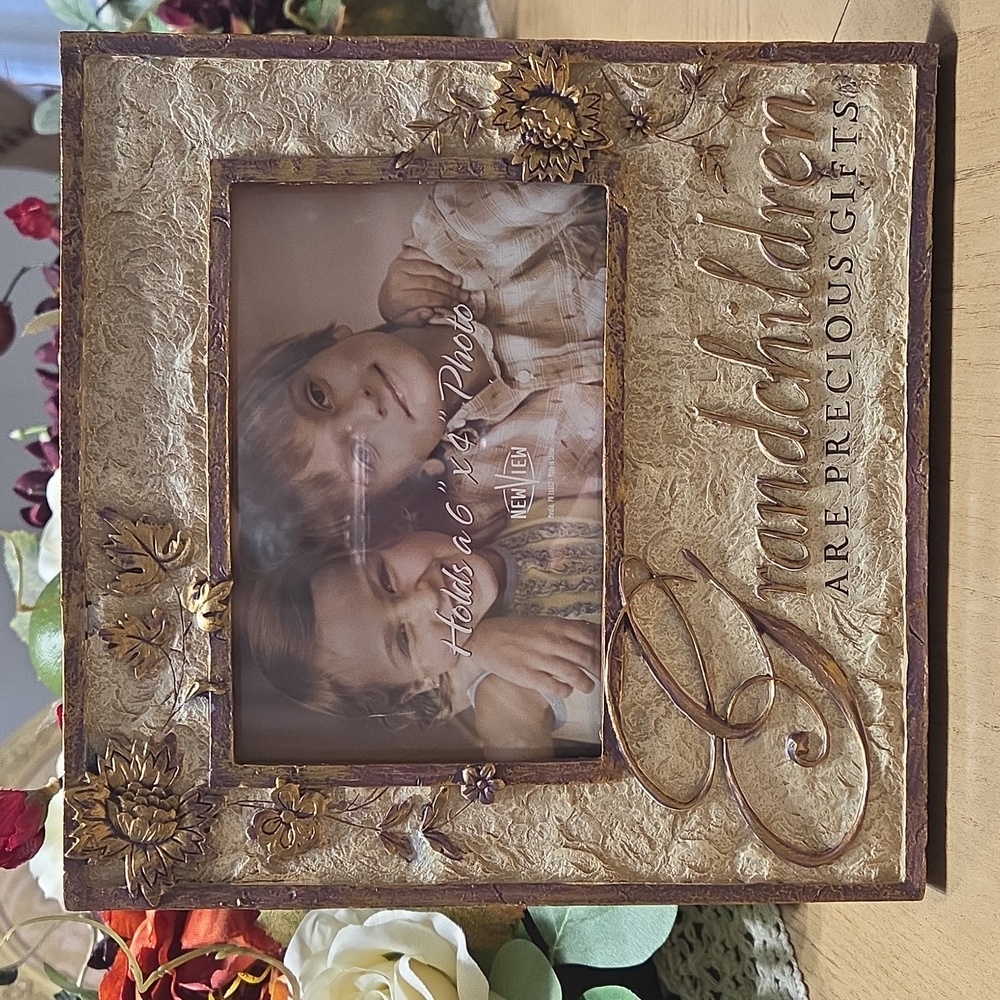 New View Grandchildren Photo Frame - Gold and Brown
